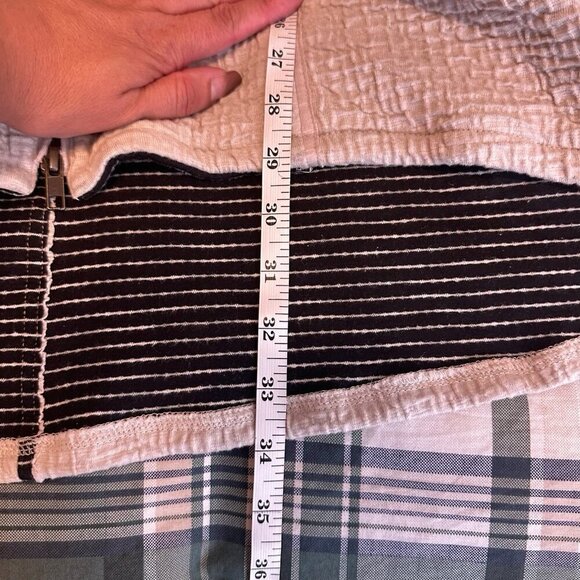 Habitat Sleeveless Beige Gray Full Zip Tunic Vest Sz L Waffle Pockets Lagenlook - Picture 13 of 13